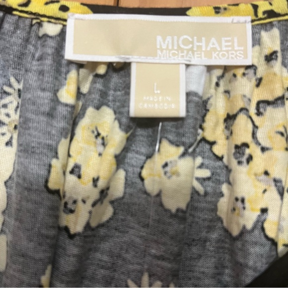 Michael Michael Kors Black/Yellow Bell Sleeve Top Size Large NWT - Picture 8 of 13